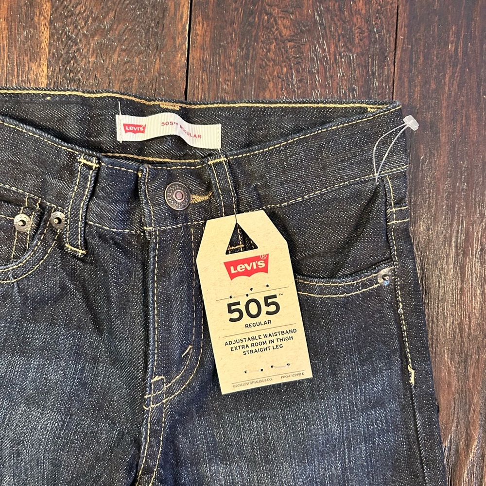 505 Levi's Regular Length Indigo Straight Jeans- 4T - Picture 2 of 6